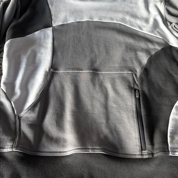 Lululemon All Yours Gray & Black Colourblock 100% Cotton Terry Hoodie w/Pockets - Picture 6 of 13